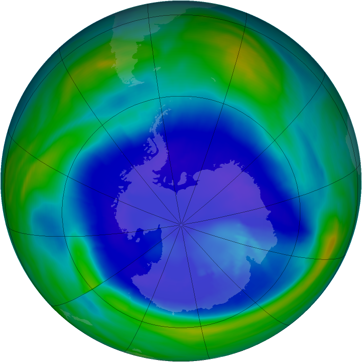 Antarctic ozone map for 06 September 2006